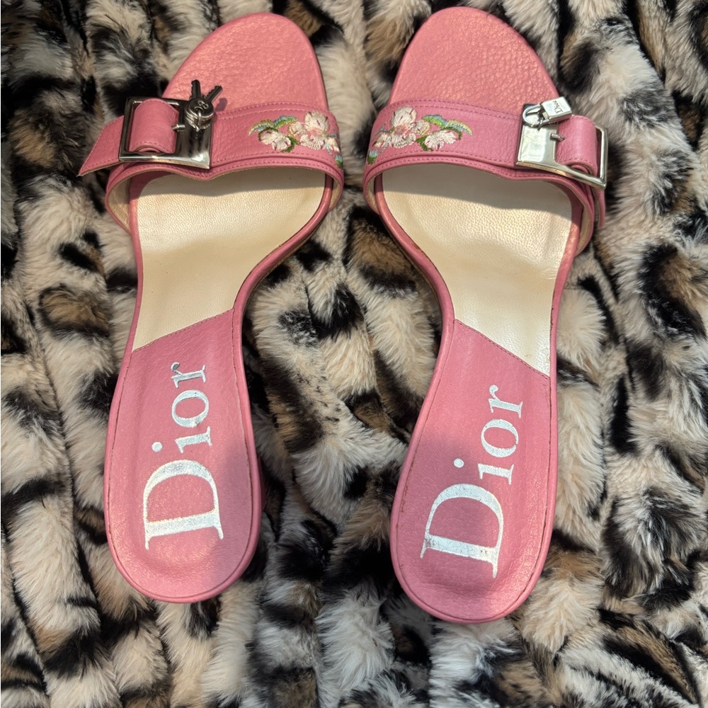 Dior Pink Floral Women's Sandals